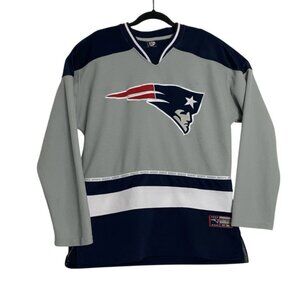 NFL Team Apparel New England Patriots Hockey Jersey Blue Mens Size Medium